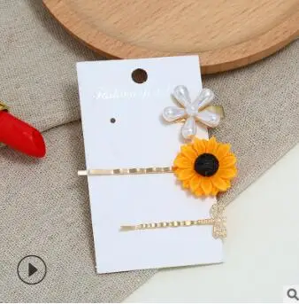 60 компл./лот 2 шт./компл. DIY мульти фруктовая серия зажимы для волос подсолнухи заколки для волос Инструменты для укладки волос аксессуары HA751