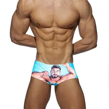 Сексуальная мужская одежда для плавания, купальные костюмы, плавки, боксеры для геев, мужские бикини с принтом, купальный костюм, боксеры для серфинга, Uderwear