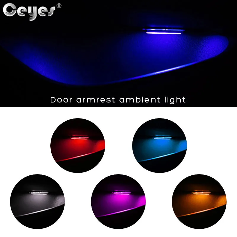 4Pcs LED Ambient Light Car Inner Bowl Light Interior Armrest Lights Door Handle Lights Handrail Lights Decorative Lamp Universal Car Light  (4)