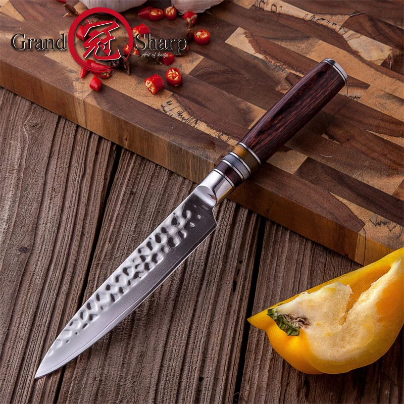 GRANDSHARP Дамасские кухонные ножи 2 шт. Набор ножей vg10 Японские Стальные Santoku универсальные поварские ножи кухонные инструменты Подарочная коробка