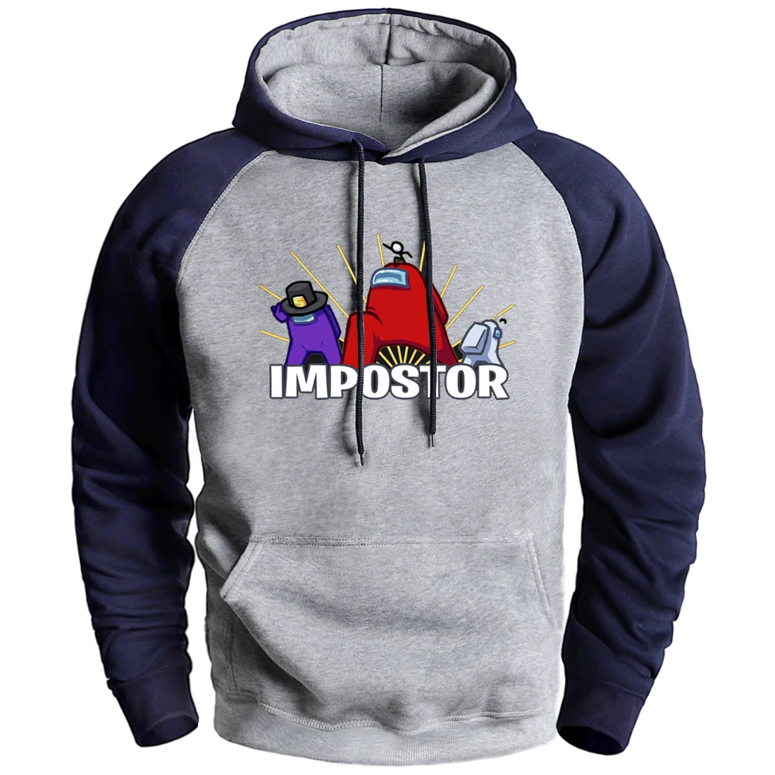 

Crewmates Impostor Print Casual Loose High Quality Winter Warm Long Sleeve Raglan Hoodies Among Us Fashion Hip Hop Streetwear