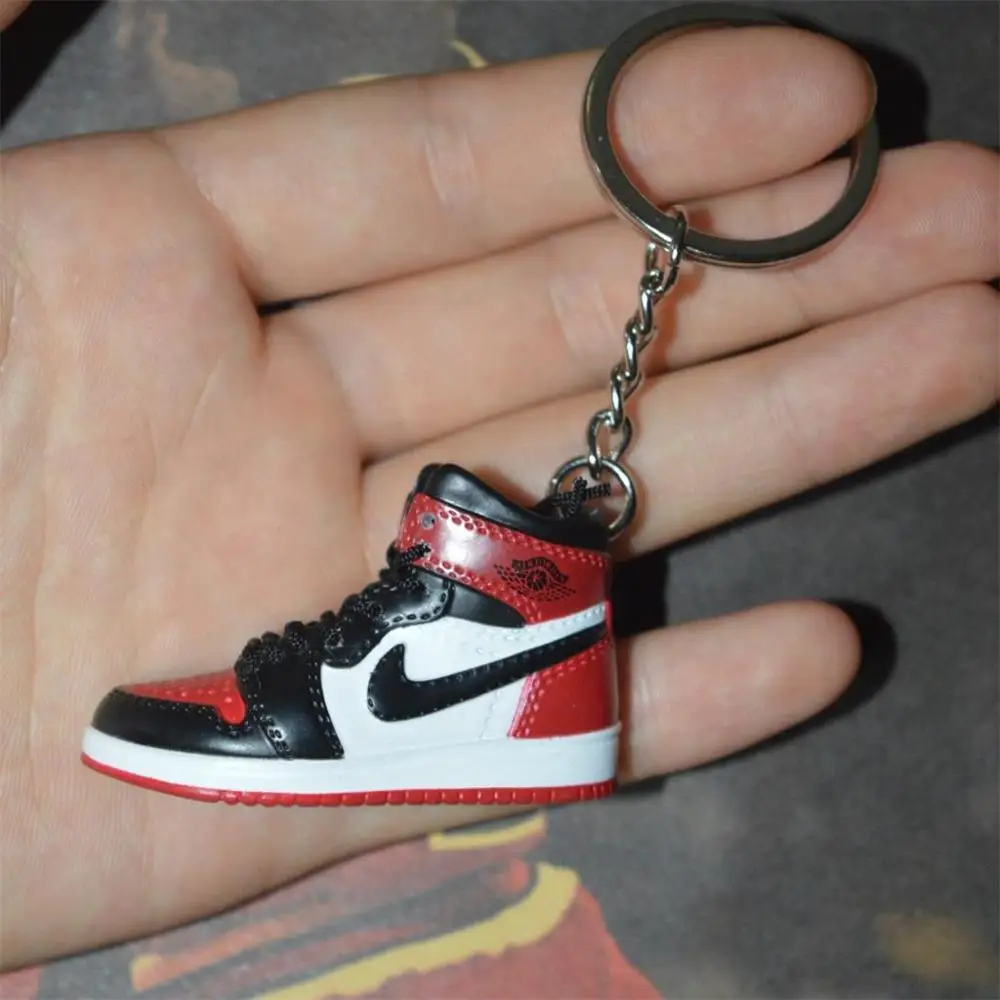 Дропшиппинг aj1 offwhite Chicago Unc брелок в виде кроссовка Air Jordan 1 3D мини-кроссовки, закрытая спортивная обувь брелок в виде кроссовка s - Цвет: one shoe keychain