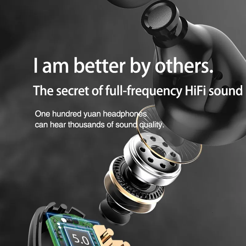 Ubeamer T60 Bluetooth Earphone Wireless Headset Digital Display with 2600mAh Charging bin Headphone 15-20M Call distance 2.4GHz