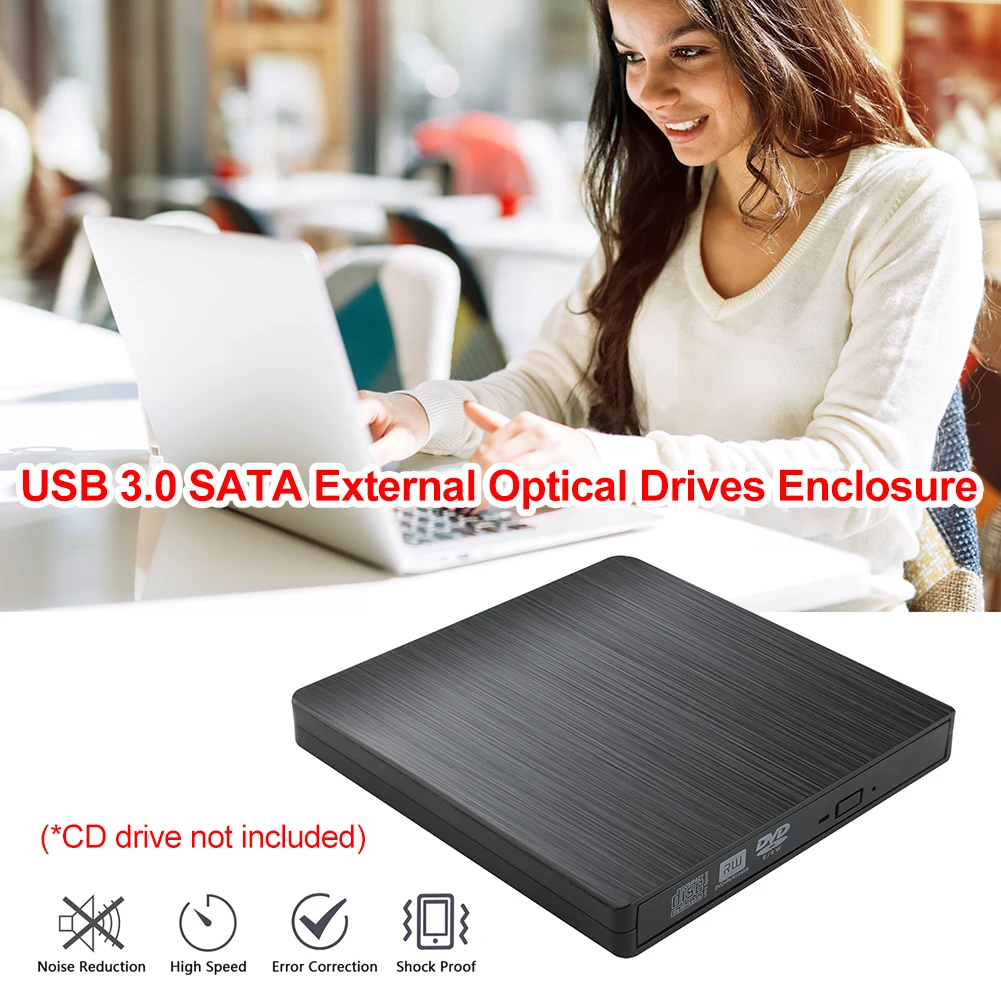 USB 2.0 External DVD Case Player DVD/CD-ROM Case Optical Drive External DVD Drive Optical Drive 5Gbps Player casing hdd external 3.5