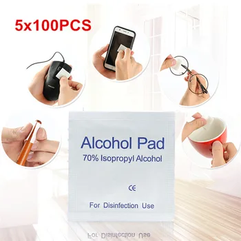 

5x100Pcs/Box 70% Alcohol Wet Wipe Disposable Disinfection Swap Pad Skin Cleaning Health Care Jewelry Mobile Phone Clean Wet Wipe
