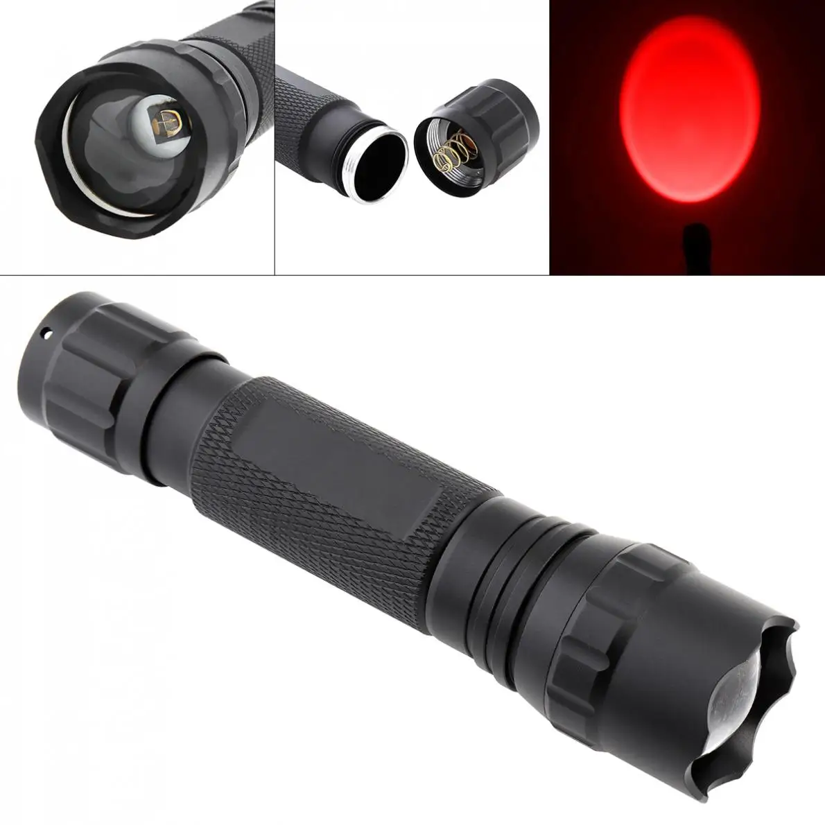 502B Mini LED Infrared Night Vision Red Light Flashlight for Outdoor Camping 