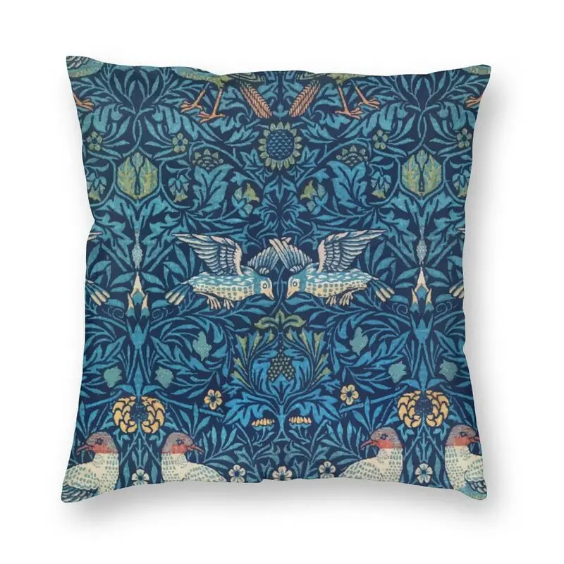 

Custom Bird By William Morris Square Pillow Case Home Decorative 3D Double Side Printing Textile Pattern Cushion Cover for Car