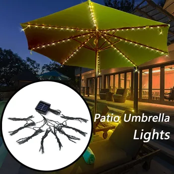 

2019 christmas lights outdoor 72LED Patio Umbrella Lights Waterproof Outdoor String Lights Solar luces de navidad