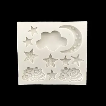 

Cake Silicone Mold Cloud Star Moon Safe In The Oven Microwave Dishwasher for Fondant Chocolate Candy DIY Making Decorating Tools