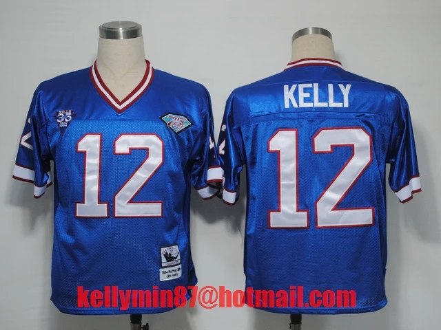 Зеленый Stitiched, Buffalo, Jim Kelly, Cam Thomas, Брюс Смит, Andre Reed, возврат для мужчин Джерси - Цвет: Зеленый