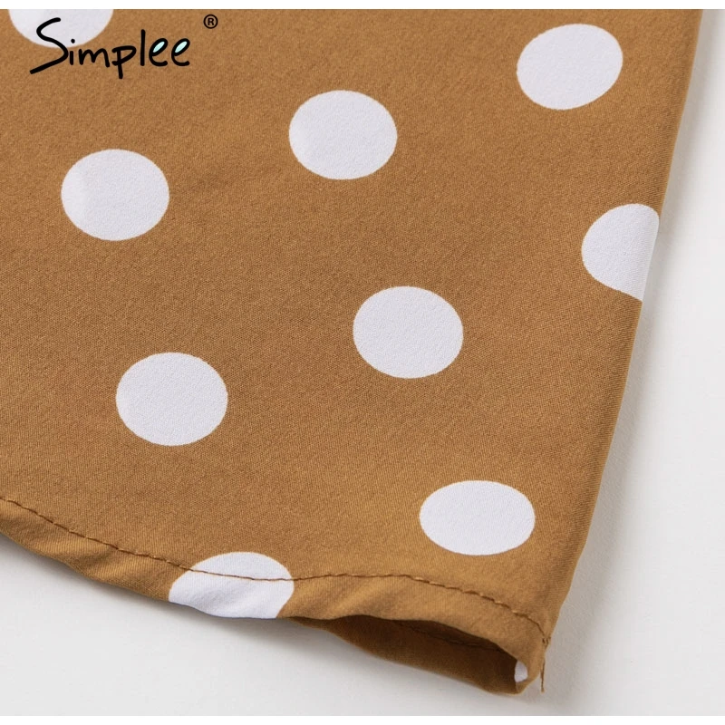 Simplee Простое летнее платье миди в горошек бохо платьями женские пляжные платья