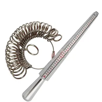 

2020 Hot Search Silver Ring Sizer Finger Sizing Measuring Stick Metal Ring Mandrel US Size New Fashion Top Quality