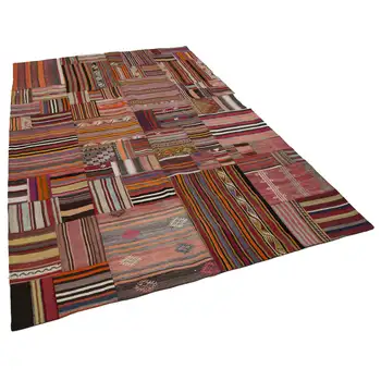 

201x302 Cm Multicolor Handmade Rugs Patchwork Rug-7x10 Ft