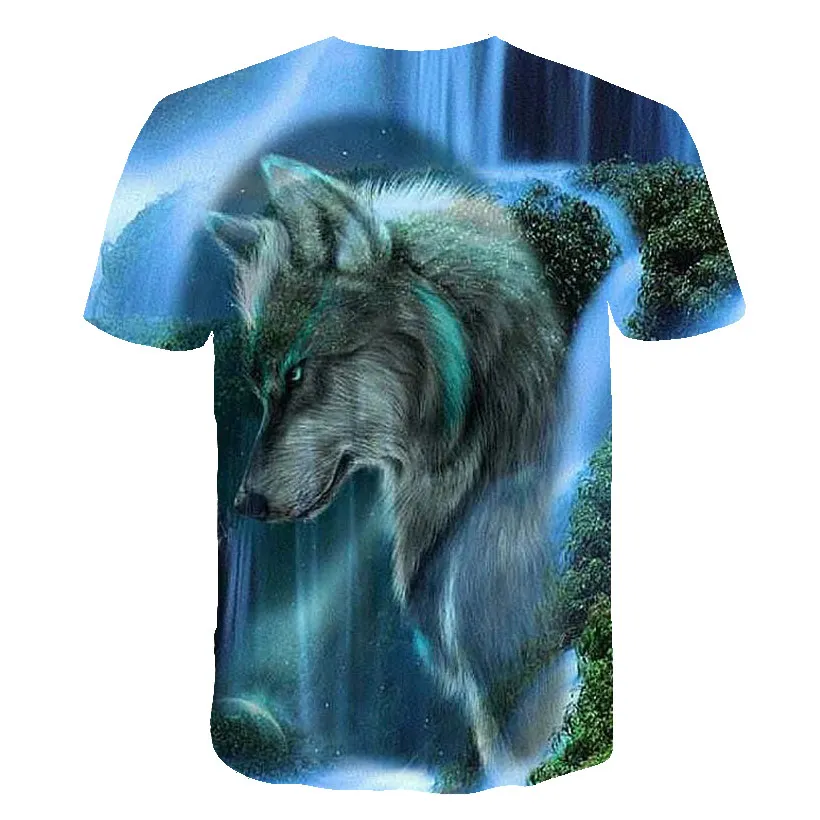 Летняя Новинка, Мужская футболка с 3D принтом волка, Высококачественная цифровая футболка с 3D принтом для мужчин/женщин, повседневный Топ harajuku, мужская одежда