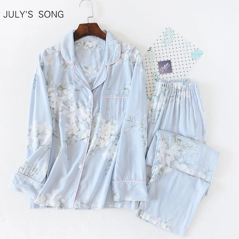 Пижамный комплект JULY'S SONG женский из 2 предметов хлопковая одежда для сна с