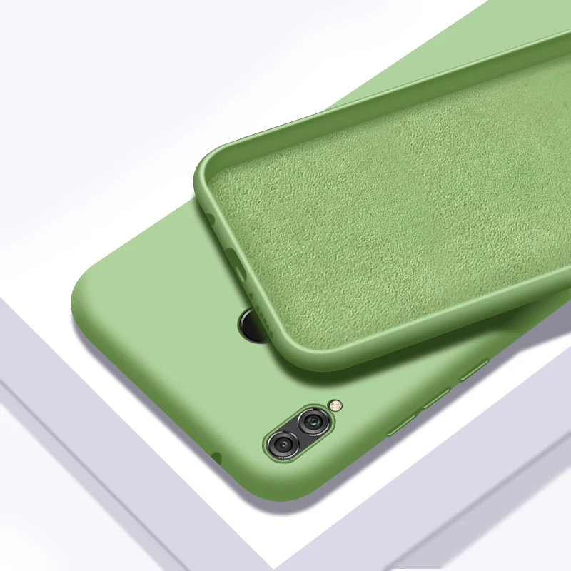 Зеленый Для huawei P Smart Z чехол из жидкого силикона и ТПУ мягкий чехол для huawei P Smart Plus противоударные телефонные чехлы Coque Fundas - Цвет: Зеленый
