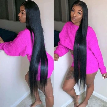 

30 32 34 36 inch 13x4 Lace Front Human Hair Wigs Brazilian Long Straight hair perruque longue cheveux humain 4X4 lace closure