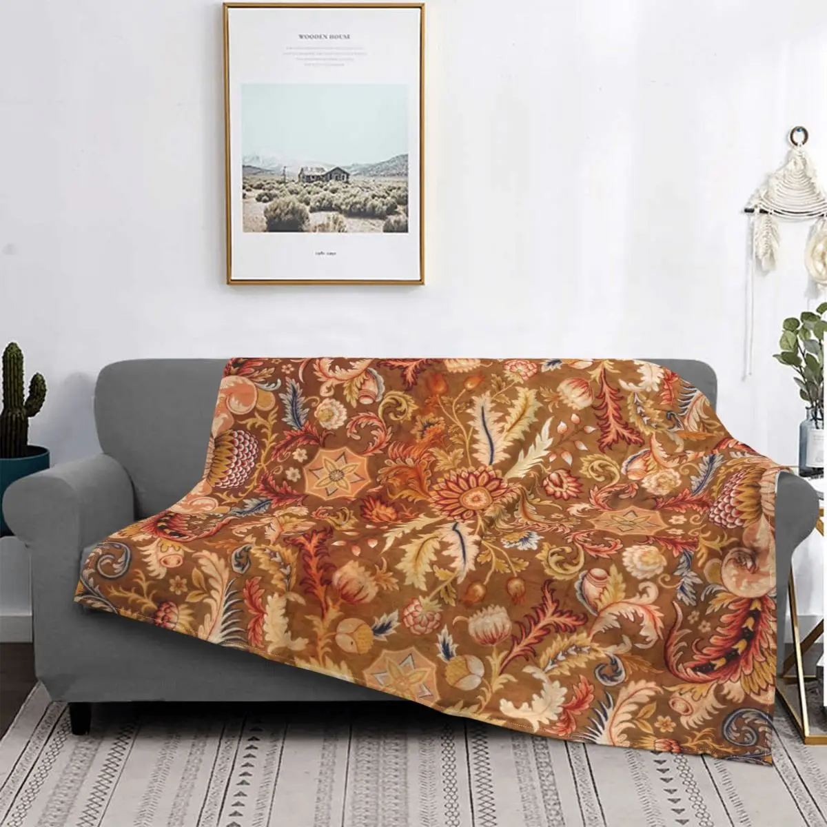 

Antique French Aubusson Blanket Vintage Persian European Plush Warm Soft Flannel Fleece Throw Blankets For Sofa Bedspread Velvet