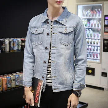

New Arrival Men Jean Jackets Fashion Single Breasted Male Jacket Casual Loose Jacket For Men Streetwear Denim Outwear Plus Size