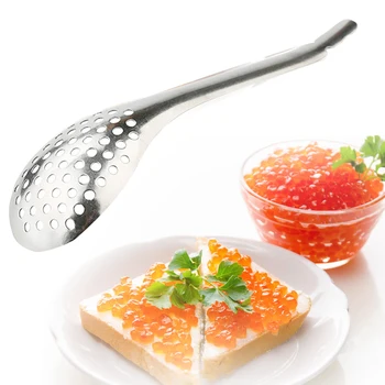 

56 Holes Durable Food Home Cookware Handheld Thickened Caviar Spoon Manual Tools Sauce Stainless Steel Restaurant Strainer