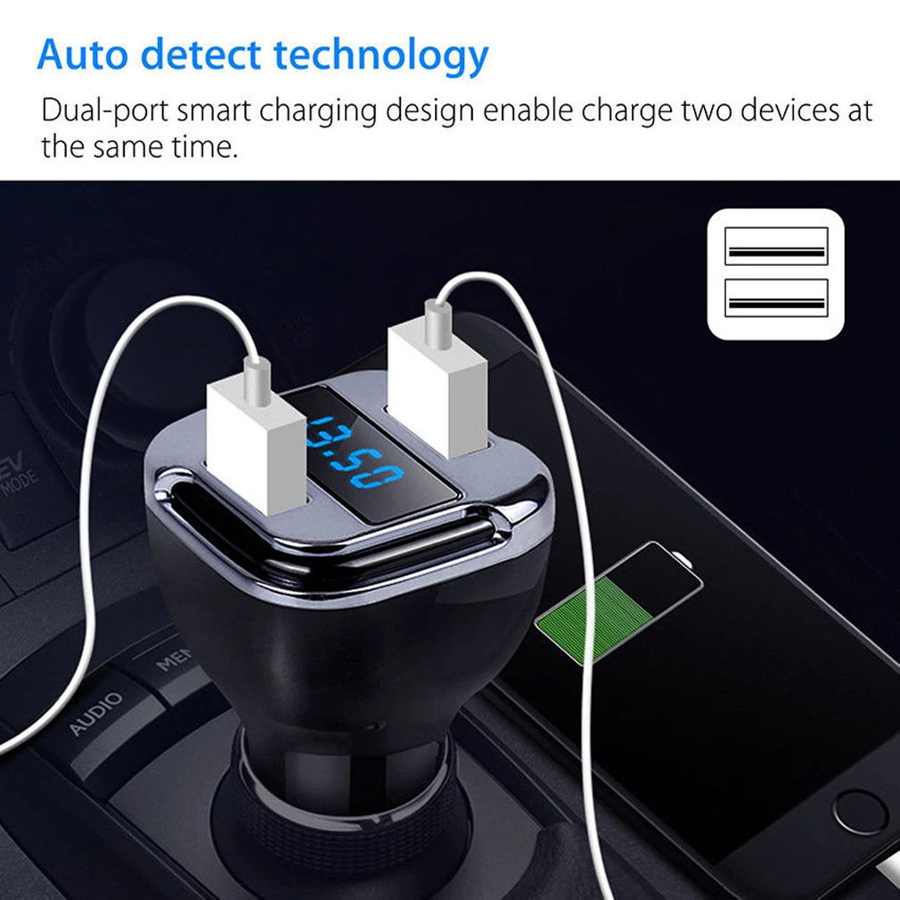 2 в 1 Универсальный двойной USB 12-24V черный лучшее автомобильное зарядное устройство gps трекер локатор