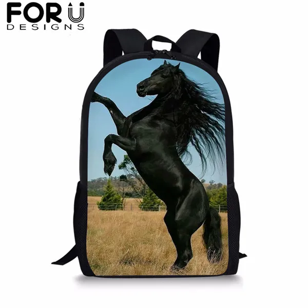 FORUDESIGNS/3 шт./компл. красивый фризская лошадь печати школьная сумка для мальчиков и подростков, рюкзак для девочек, детей, студентов рюкзак для путешествий - Цвет: CDGX1514C