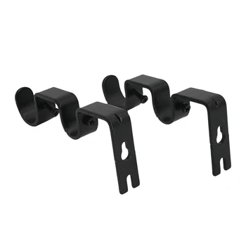 

3Pcs/Set Curtain Rod Brackets Heavy Duty Double Rod Holders Durable Metal Curtain Rod Wall Brackets with Screw Black