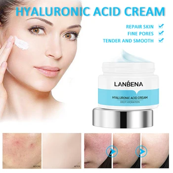 

LANBENA Hyaluronic Acid Face Cream Face Care Shrinking Pores Moisturizing Anti Aging Oil -Control Firming Whiten Skin Care TSLM2