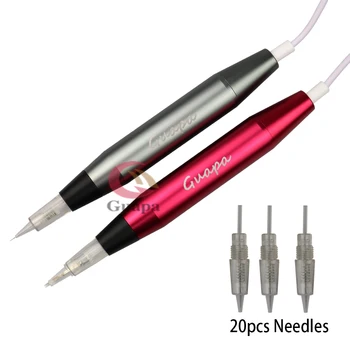 

Portable Makeup eyebrow lip pen Permanent Makeup machine Equipment 3D microblade Tattoo Gun Set with 20pcs Cartridge Needle Tips