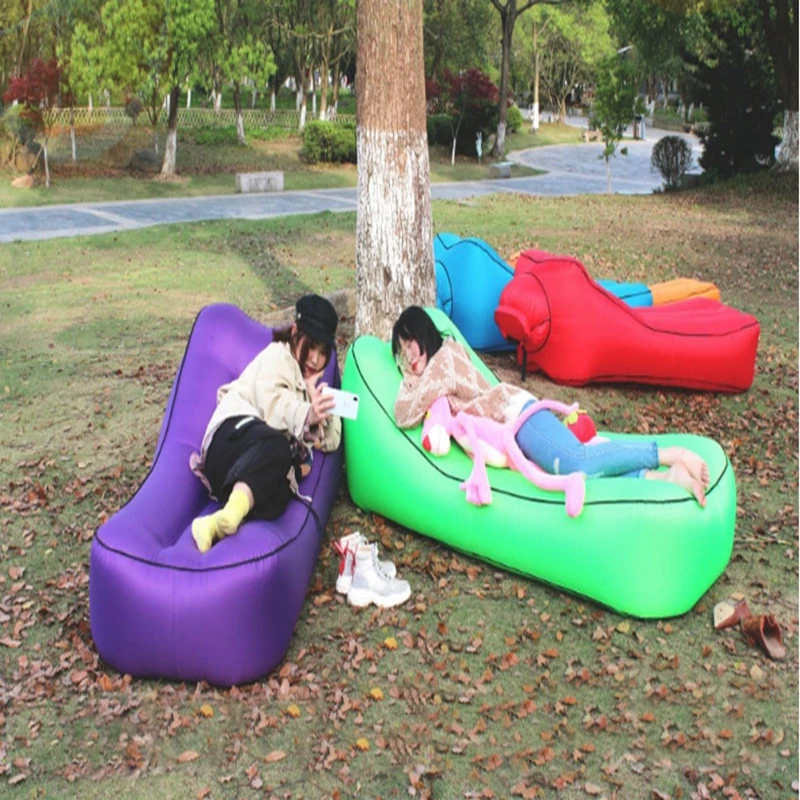 

180*80cm Camping Mat Lazy Bag Inflatable Air Sofa 210T Nylon Laybag Air Portable Beach Bed Pad Lazy sofa Lounger Chair lounge