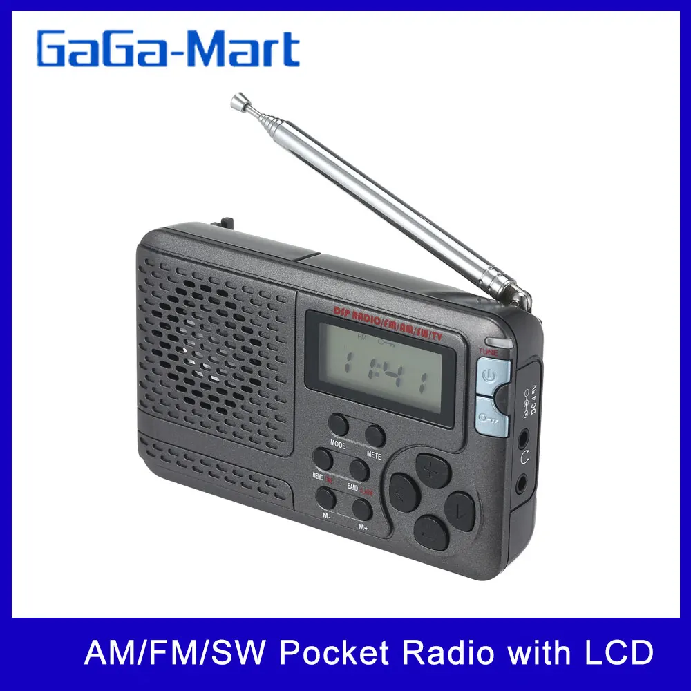 Портативное радио AM/FM/SW карманное с ЖК экраном многополосный цифровой стерео