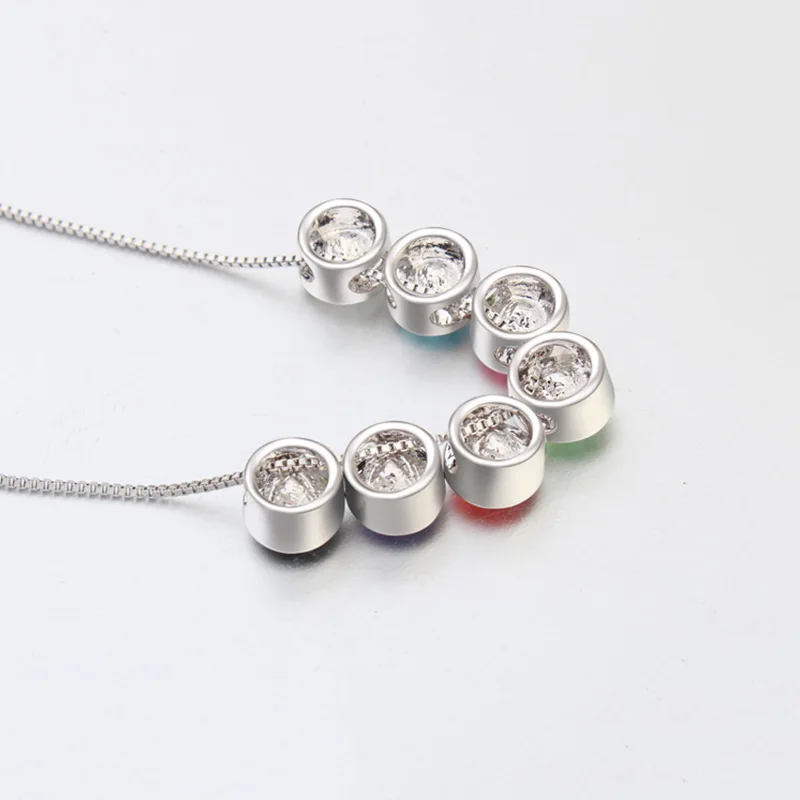 7 цветов бусы с подвеской кристаллами от Swarovski Серебряная цепочка для женщин Свадебные еженедельные ювелирные изделия Сделай Сам шикарный подарок