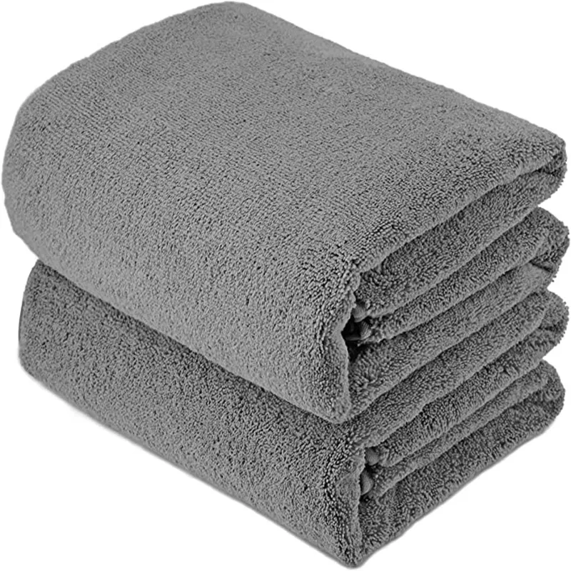 Grey bath towel extra-large microfiber bath towel suitable adults children elderly super absorbent quick-dry microfiber towel bath towel