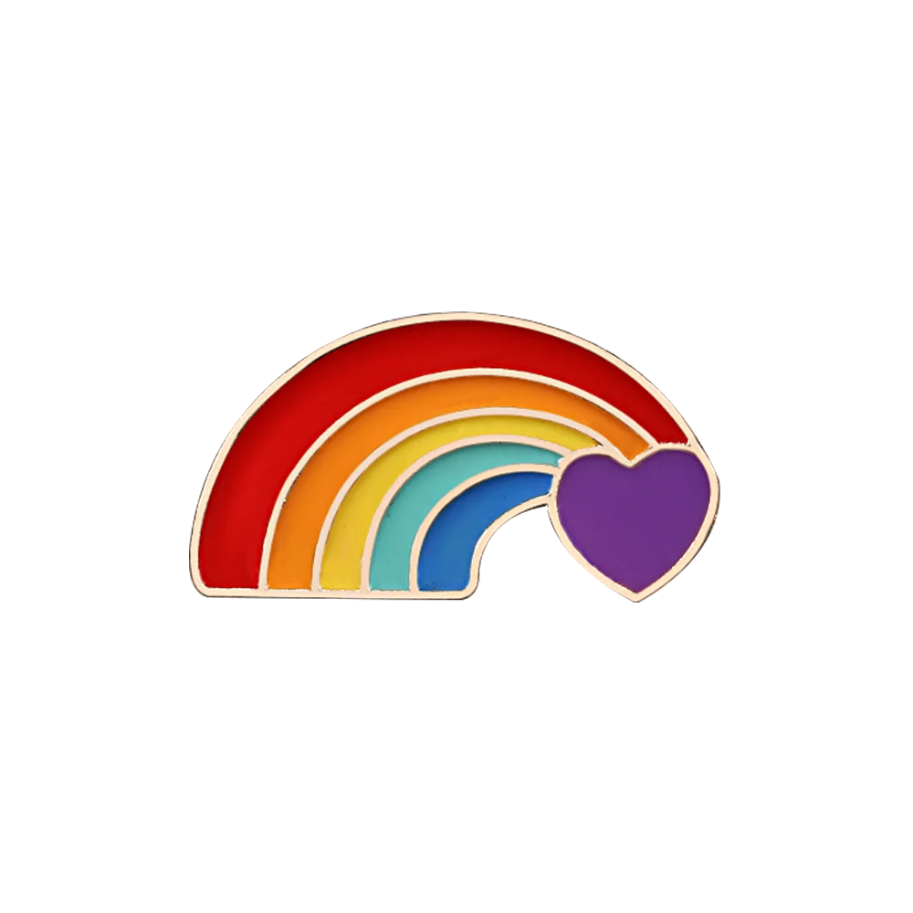 rainbow Красочные искусственные бриллианты, разноцветные стразы образуют форму сердца броши на булавке флаг Победы для Для женщин Для мужчин значок брошь, ювелирные изделия, аксессуары, Джинсовая Шляпа Радуга штырь отворотом подарок - Окраска металла: rainbow
