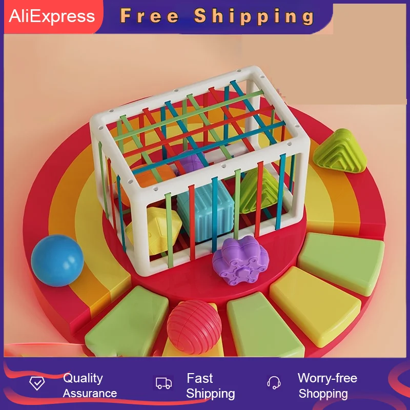 Baby Shape Sorting Motor Skill Tactile Touch Toy 10 Months To 3 Year InnyBin Soft Cube Child