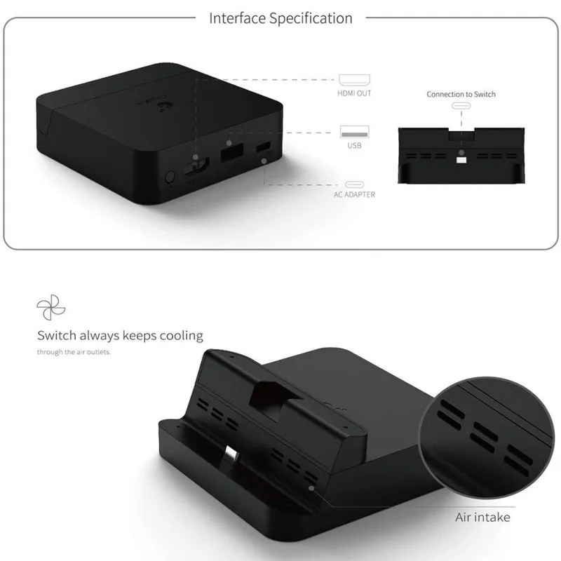

Portable Dock Stand For Nintendo Switch, Table Charger Docking Station Support Switch TV Mode