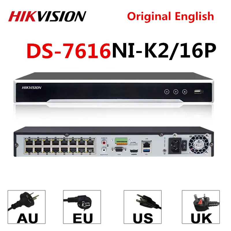 Оригинальная камера Hikvision 4K POE NVR 16/16P 16 каналов H.265 12 МП IP Поддержка двусторонней
