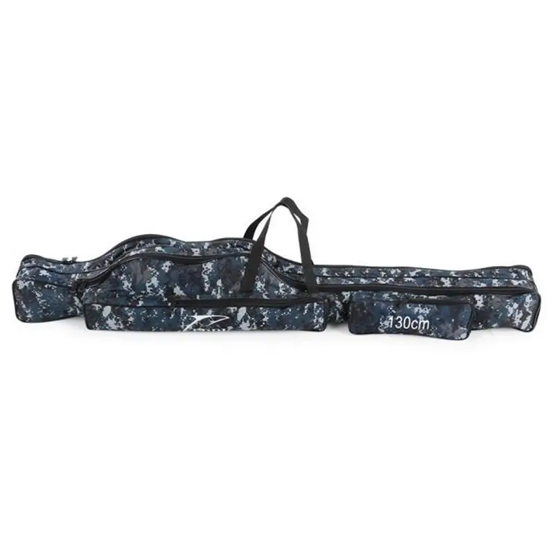 

Portable fishing storage bag Portable folding canvas carrier for tools Equipment bag for mixed cane tackle Two layers 130cm
