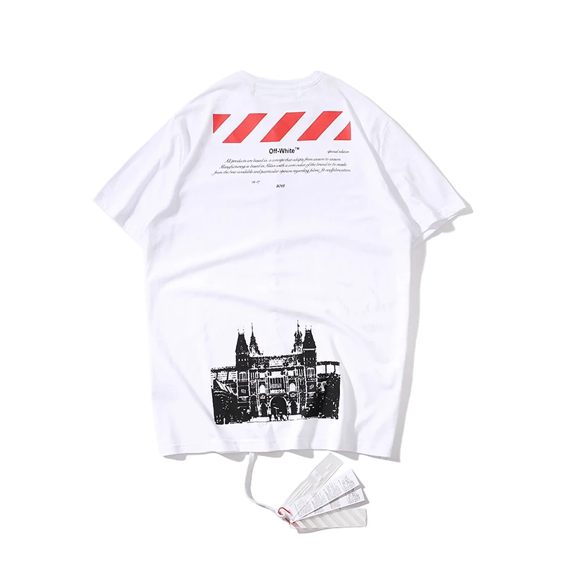 Ограниченная серия, голландский замок 19ss Off-White OW, Мужская/Женская Модная хлопковая Повседневная футболка с коротким рукавом и круглым вырезом