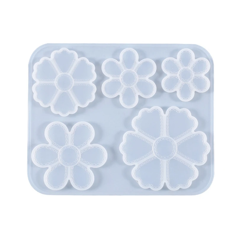 Crystal Epoxy Resin Mold Five Petals Listing Pendant DIY Crafts Silicone Mould | Украшения и аксессуары