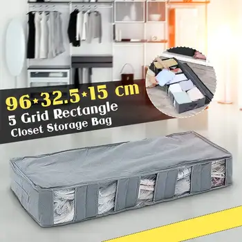 

Large Capacity Portable Folding Under Bed Quilt Blanket Shoes Storage Bag Durable Non-woven Fabric Dustproof Clothes Organizer
