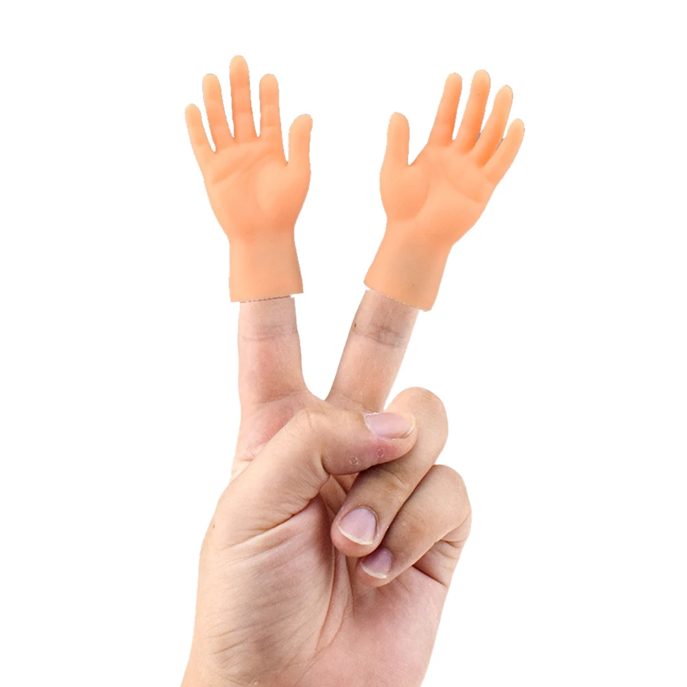 rechts Simulation Silikon Mini Tiny Hand Toy Finger Funny M4N4 2 Stück links 