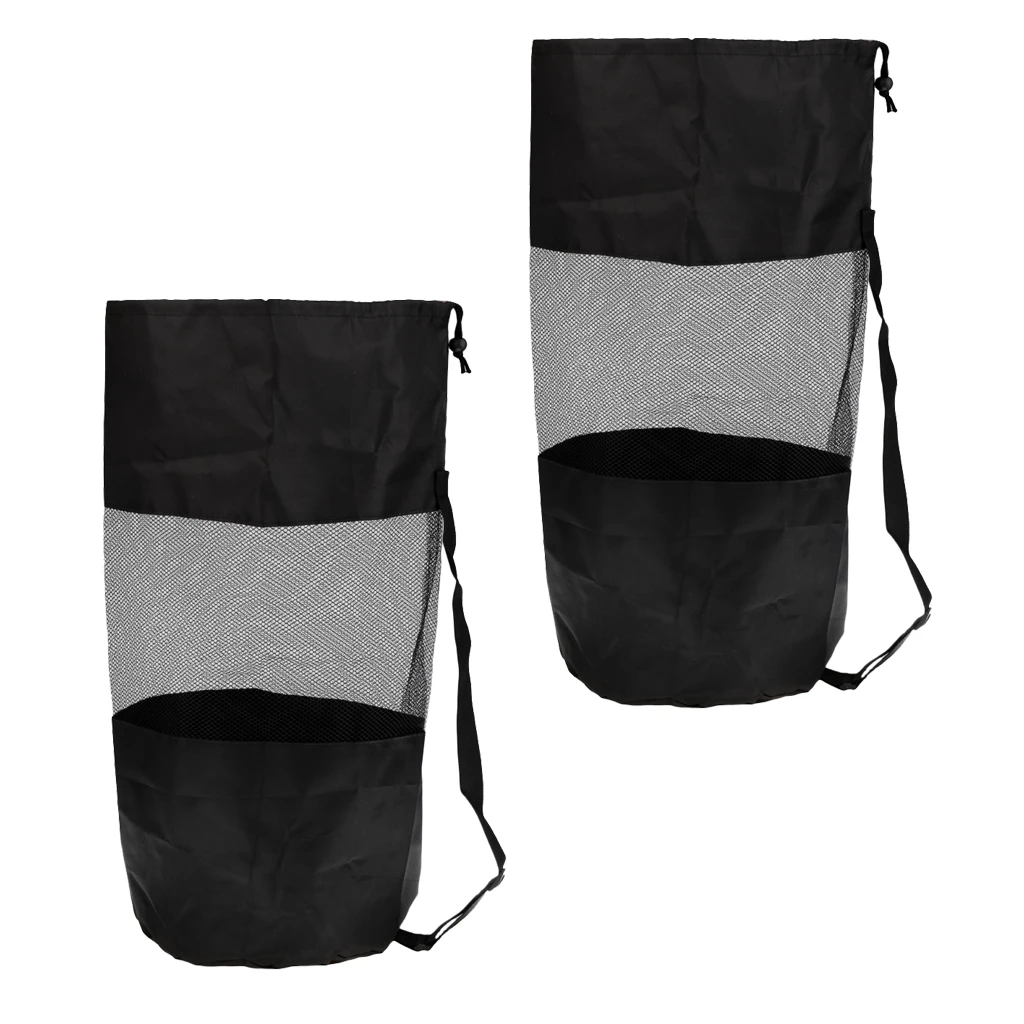2Pcs Heavy Duty Mesh Dive Bag Drawstring Storage Pouch Scuba Diving Snorkel Swimming for Water Sports 