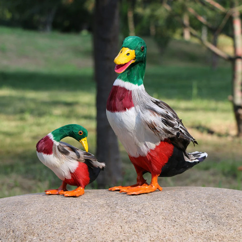 Various Realistic Duck Ornament Figure Outdoor Home Garden Water Pond Decoration DIY Vivid Artificial Feather Craft