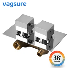 Vagsure, 2 способа, латунные квадратные или круглые Термостатические скрытые смесители для душа, горячая и холодная вода, смеситель для душа, смеситель для душа