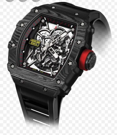 

Famous Brand New Blue Red Rubber Men Watch Sapphire Glass Back Automatic Mechanical Carbon Fiber Skeleton Dial Watches Limited