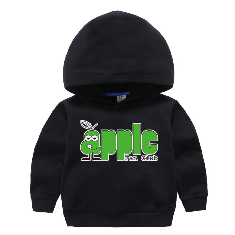 Толстовка с капюшоном; Детские топы для маленьких мальчиков и девочек; осенне-весенняя одежда из хлопка с принтом яблока