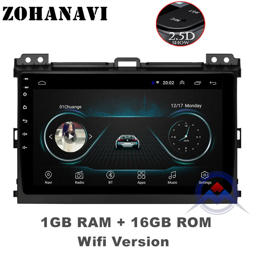 1G 16G Radio ZOHANAVI 9 дюймов Автомобильный Радио Мультимедиа Android 9,0 видео плеер навигация gps для Toyota LAND CRUISER prado 120 2004-2009 - Цвет: 1G 16G Radio