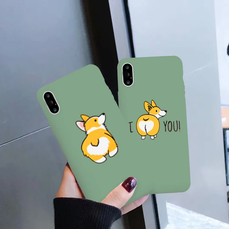 Забавные I Love корги мобильный телефон чехлы для iPhone X XS MAX XR 6s 7 8 плюс Чехол с милой