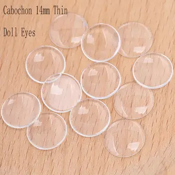 온웨어 평면 투명 카보숑 유리, 얇은 14mm 인형 눈 제작, DIY 액세서리, 50 개